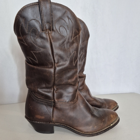 Durango Women's 11" Distressed Tan Slouch Western Cowgirl Work Boot - Size 8 - Picture 1 of 16